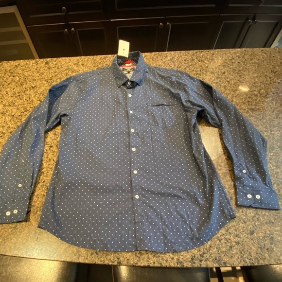 Michael Brandon Men's Blue Polka Dot Shirt Size XL - Picture 1 of 6